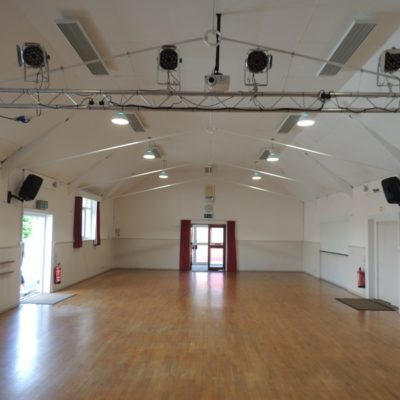 Main Hall heating with ceiling mounted ETHERMA EZ-2000W Infrared Heaters