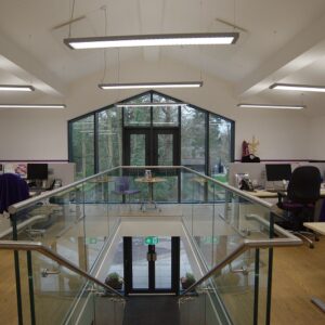 Infrared office heating using ceiling mounted  infrared panels