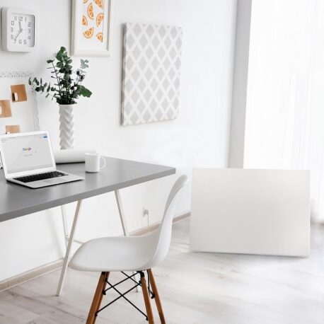 Comfortable workplace with laptop in office